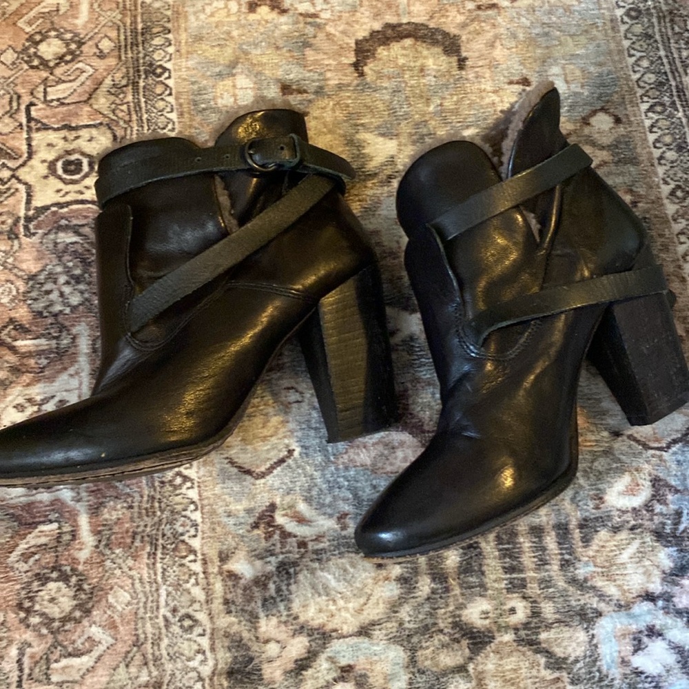 All Saints Leather Sherpa Bootie